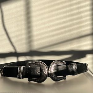 Black and Silver Waist Belt